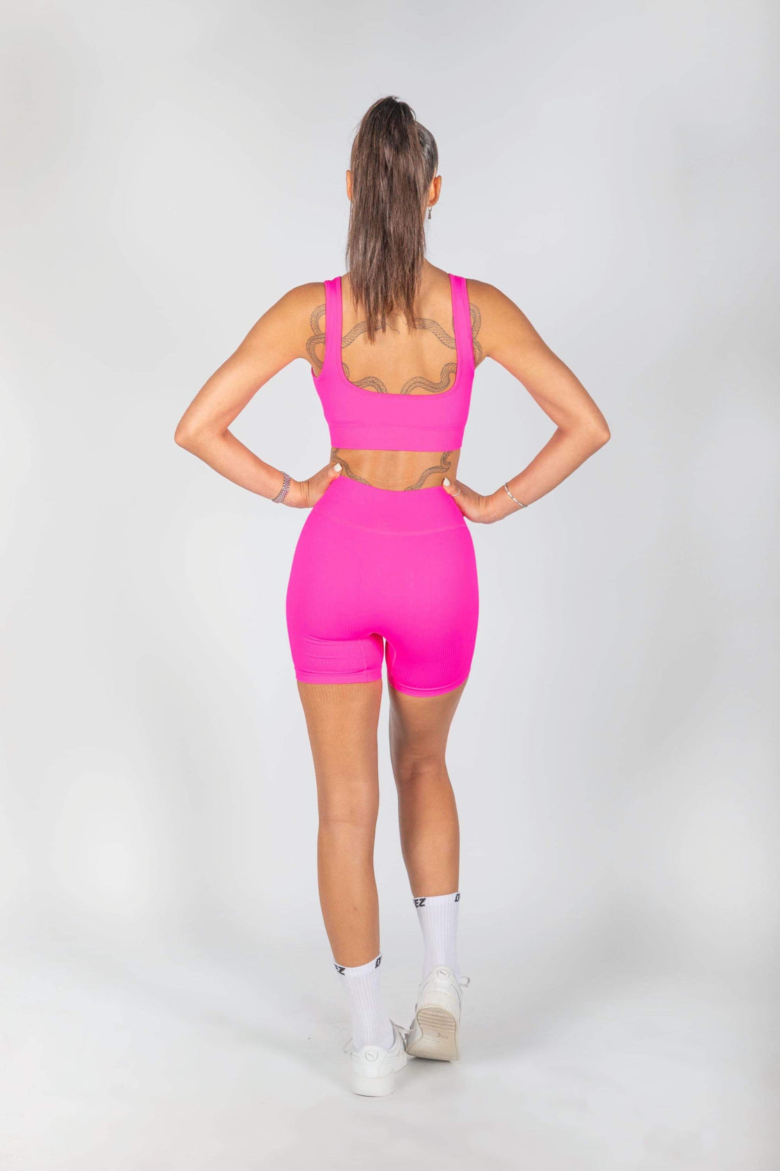 Sculpted Seamless Ribbed Bike Shorts - Pink – Blockout Clothing