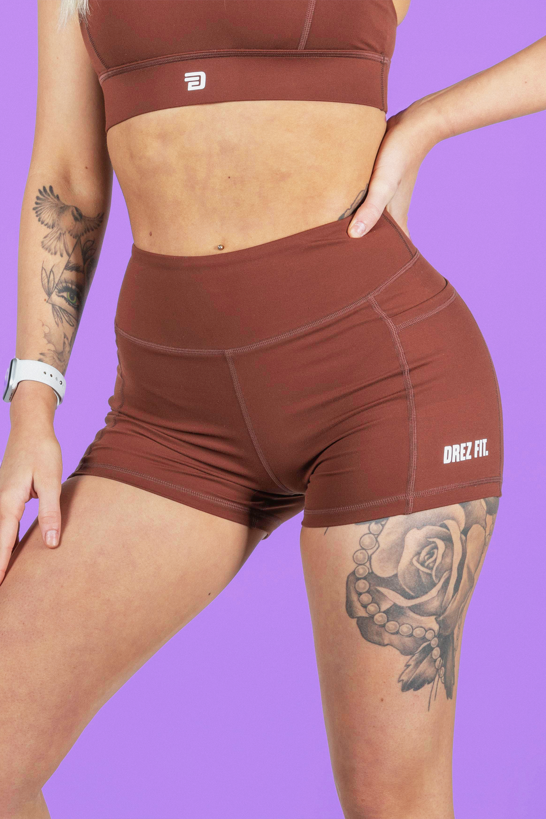 Lust Scrunch Bum Pocket - Shorts (Hazelnut) – Drez Fit
